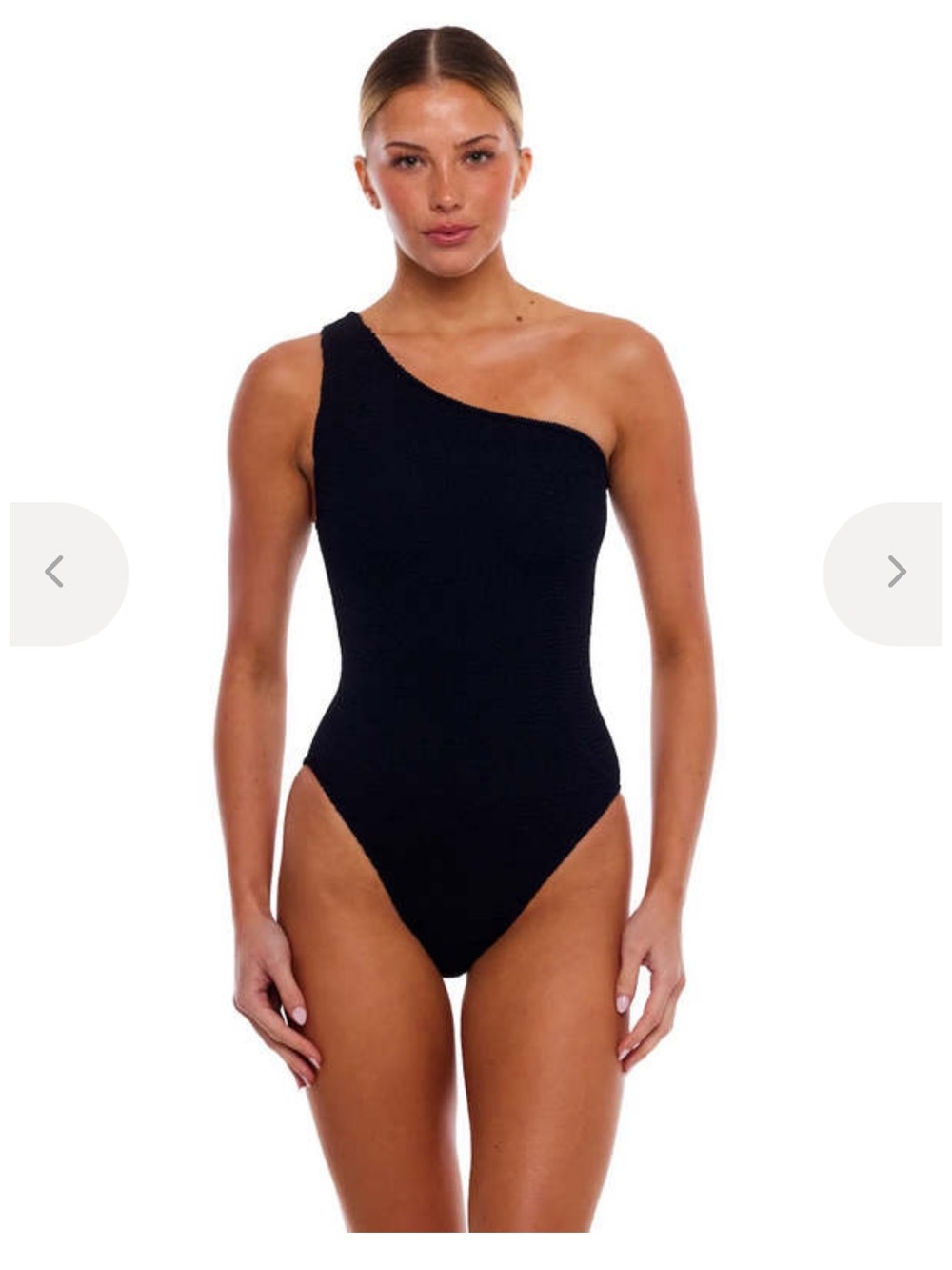 One-Shoulder Blue Women’s One-Piece Swimsuit - Picture 2 of 5